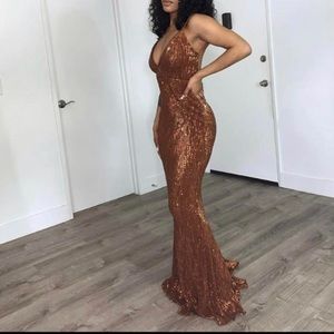 Shimmer brown dress